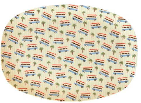 ReWu Rice Dessert Teller Tablett Wohnmobil Motiv Geschirr Melamingeschirr Kindergeschirr Kinder Camping BBQ Picknick Bruchsicher BPA-frei Wiederverwendbar Plastikgeschirr 30 x 22 cm