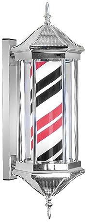 Luz de Poste de barbero de 70 cm, Letrero Abierto de peluquería, Tiras Dobles LED giratorias de barbería, Rojo, Blanco, Azul y Negro, Montaje en Pared, Ahorro de energía,Red Black White
