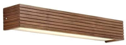 Wandleuchte Innen Wandlampe Nordische lange Wandleuchte aus Holz, Walnussfarbe, LED, dimmbare Wandlampe, Waschtisch, Badezimmer, Wandlichtleiste über dem Spiegel, Auf- und Ab-Nachttischbeleuchtung for
