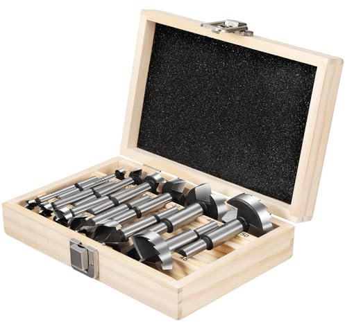 Gueenky 12 Pezzi Punte Forstner per Legno, 10-50 mm Forstner Drill Bits Set Frese Forstner con Gambo Rotondo per Trapano per Legno Duro Tenero