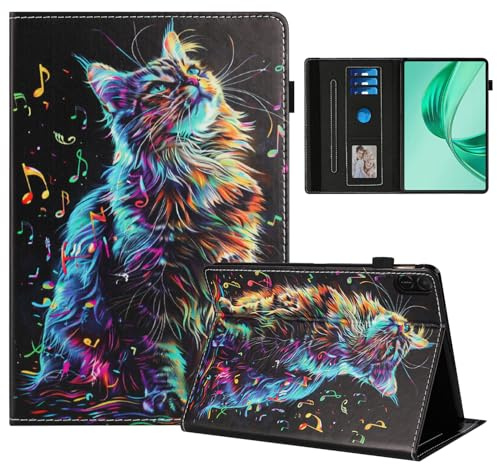 Rostsant Coque pour Honor Pad X8a 11 Pouces Impression Graphique Housse en Tablette Cuir PU Protection pour Honor Pad X8a 11 Pouces Chat en Note de Musique