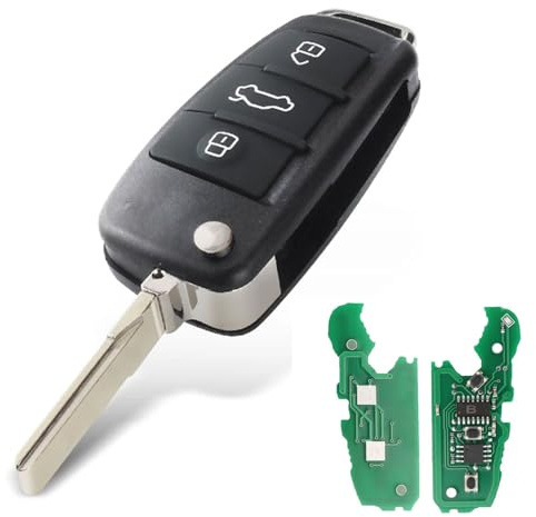 Telecomando 433 MHz per Audi A2 A3 A4 A4L A5 A6 A6L A8 B6B7 C5 C6 Q3 Q5 Q7 | FCCID: S18X0837220 8P0837220D 8P0837220Q/8P0837220K , per Audi TT S5 S RS , Chiave telecomando auto