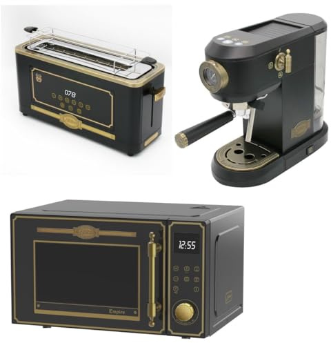 Kaiser Empire M 2530 Em Mikrovågsugn 25 l Mikrovågsugn med Varmluft Grill 25 Funktioner Retro Brödrost T 4000 Em, 6 Rostnivåer Kaffebryggare Kaiser KA 2005 Em Empire