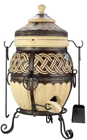 Tandoor Ofen Thor – M | Grand Tandyr aus Schamott-Keramik | Grill & Smoker für Fleisch, Brot, Pizza & Gemüse | Gartenkamin & BBQ-Station | Tanur, Tandir, Outdoor-Küche für Terrasse & Garten