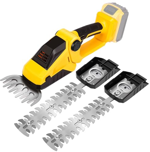 QuliMetal Hedge Trimmer Cordless for Dewalt 20V Battery (No Battery) - Electric Hedge Trimmer with Dual-Action Blade, 2 in 1 Handheld Grass Shears & Bush Trimmer for Yard, Garden, Lawn Care