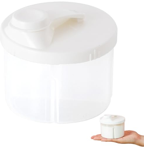 Zephyra Dispenser Portatile con 4 Scomparti,Coperchio Rotante,Contenitore Senza BPA per Polveri,Snack,Fiocchi d'Avena e Altri Alimenti Secchi–Compatto e Facile da Trasportare(9,4 x 6 x 8,5 cm)–Bianco