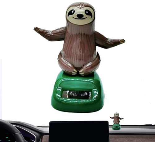 Decorazioni per cruscotto - A energia solare oscillante figura bradipo per auto - divertente figura animale decorazione da scrivania accessori interni