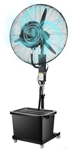 Ventilador de refrigeración para exteriores con tanque de agua grande, ventilador de pie portátil de alto flujo de aire para uso doméstico y comercial