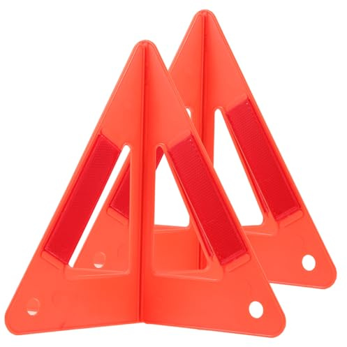 BESTYASH Car Road Emergency Triangles 2pcs Set Safety Reflective Triangles Roadside Auto Warning Tool for Vehicle Breakdown and Emergency Use