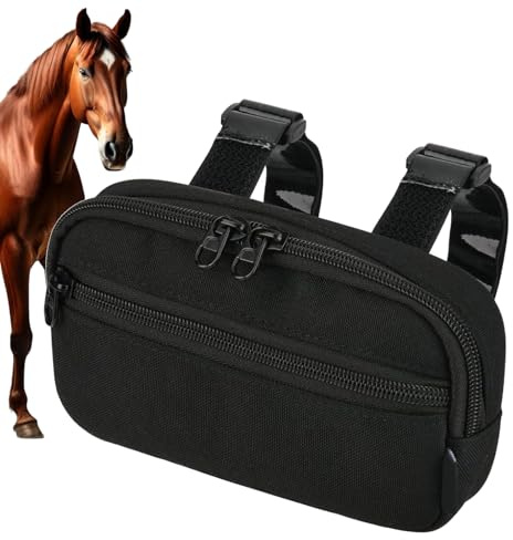 Borsa da Sella per Cavallo - Tasca da Pomello con Borsa | Chiusura Lampo Accesso Rapido Regolabile per Smartphone Bottiglia d'Acqua Chiavi