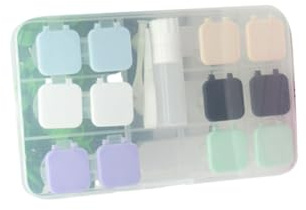 LOLIPPYY Kontaktlinsen Aufbewahrungsbox mit Deckel Groß Langlebiger Behälter für Reisen und Outdoor Kompakt Staubdicht Praktisches Linsen Storage Kit für Klare Saubere Linsen
