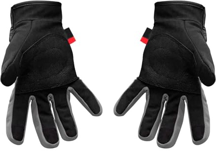 AKLOSIPY de Moto, de Montar para Hombre de Cuero Sintético Gris, de Dedos Completos con Palma Antideslizante, Protector de Nudillos, Poliéster Transpirable para,