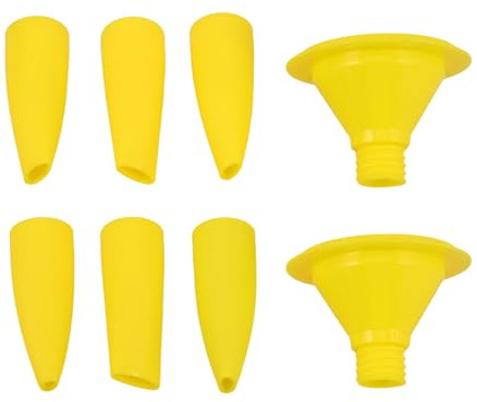 HOMSFOU 8pcs Flat Caulking Nozzle Replacement Tips for Caulk Gun Reusable Extension Applicator for Precise Sealing Windows Doors Hand-Polished Nozzle for Smooth Glue Flow and Accurate