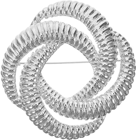 Uonlytech Spilla Intrecciata in Lega Geometrica Bianca Decorazione da Bavero Leggera e Resistente per Donna Accessorio Moda Versatile per Occasioni Formali e Casual