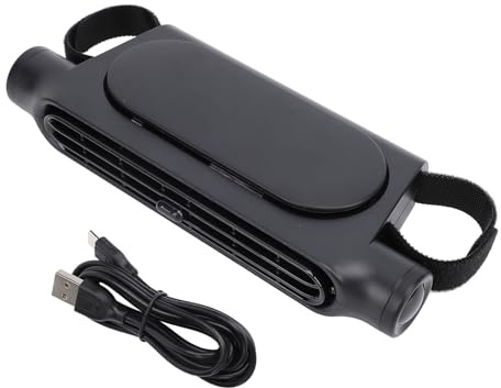 Ventilateur de refroidissement pour siège auto USB sans pales, réglable en 3 vitesses, ventilateur silencieux pour appuie-tête, adapté aux sièges avant et arrière de voiture ; vent (Noire)