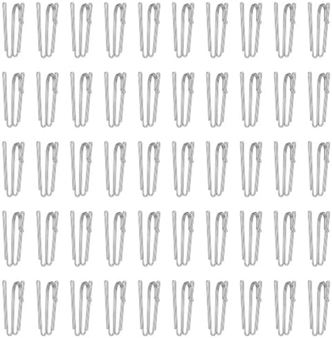 POPAPIE 50 Piezas Ganchos para Cortinas de Acero Inoxidable,Gancho de Pliegues para Córtina,Gánchos de Metal para Cortinas,Ganchós para Colgar Cortinás para Córtinas Ventanas Puertas Baños