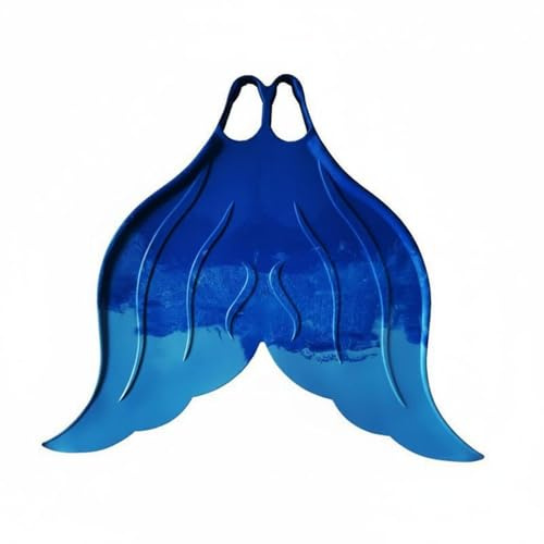 AsrMyjcx Monofin Allenamento Nuoto Fin Piscina Silicone Gomma Coda Sirena Supporto Tecnico Allenamento Adatto a Nuoto Piscina Fotografie Subacquee Attività Ricreative , Blu Iridescente , 33-36