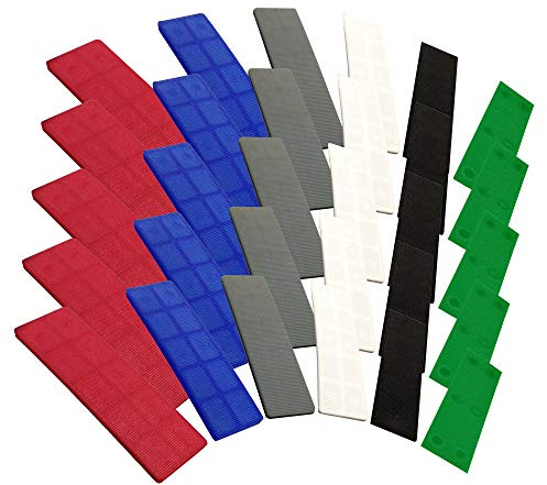 JCP Flache Glaserklötze, Distanzklötze, sortiert, flach, 100 mm x 28 mm, 1 mm bis 6 mm (gemischte 100er-Packung)