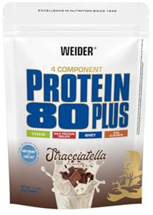 Weider Protein 80 Plus, 500g, Stracciatella | Proteína en Polvo de 4 Componentes, 80% de Proteína, Batido Cremoso con Calcio y Vitamina B6