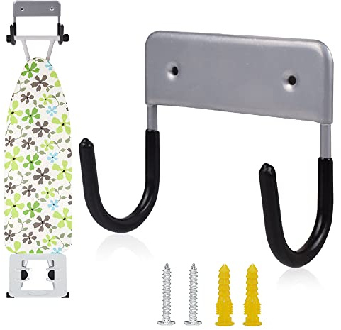 Exclen Planche à Repasser Support Mural Support de Planche à Repasser Organisateur Support Mural pour salles de Lavage Rack de Stockage Support Suspendu (Gris)