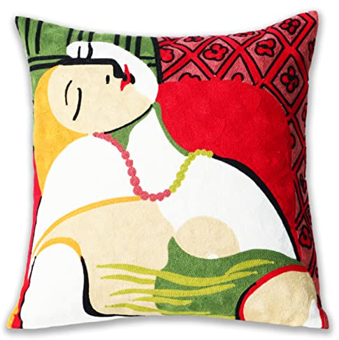 UnionKK Housse de Coussin décorative brodée pour canapé 45,7 x 45,7 cm 18x18 inch Vert