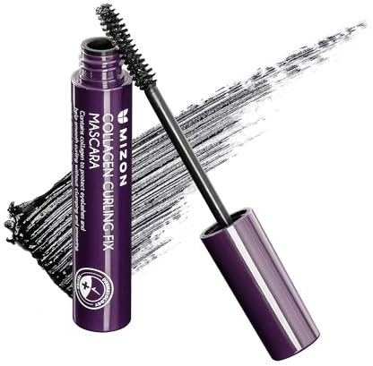[MIZON] COLLAGEN CURLING FIX MASCARA (6ml) K BEAUTY – Kollagen-Mascara – Stärkt die Wimpern und verbessert das Aussehen – Langanhaltender Halt – Wasserfest und leicht zu entfernendes Make-up