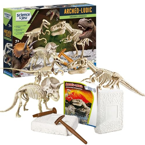 Clementoni - Archéo Ludic-Dinosaurier, legendär, wissenschaftliches Spiel, Fossilien-Set, hergestellt in Italien, französische Version, 7 Jahre und älter, 52491, Mehrfarbig, Unisex