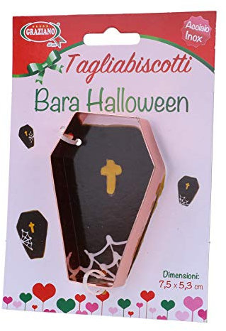 Graziano, Tagliabiscotti a Forma di Bara, Realizzato Interamente in Acciaio Ramato, Ideale per Biscotti Classici, Ideali per Realizzare Squisiti Dolcetti in Tema Halloween
