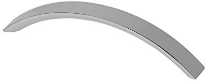GedoTec Möbelgriff Edelstahl Schrankgriff Chrom poliert Bogengriff Küche - SIMONE | 1 Stück Schrank | Griff BA 128 mm | Küchengriff abgerundet für Schranktüren | Schubladengriff inkl. Schrauben
