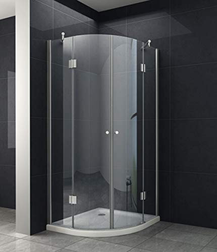 Viertelkreis Duschkabine Dusche Rom 90 x 90 x 200cm / 8 mm/mit Duschtasse und Siphon