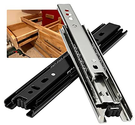 Petit Glissières Pour Tiroirs - Rail Coulissant Charge Lourde - Tiroir Coulissant Cuisine - Entièrement Étendu - Installation Simple Et Détachable - Montées Sur Le Côté