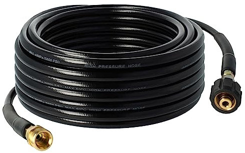 vhbw 20 m Verlängerungsschlauch kompatibel mit King/Top Craft bis 2013 Hochdruckreiniger mit M22 x 1,5 Gewindeanschluss, Schwarz