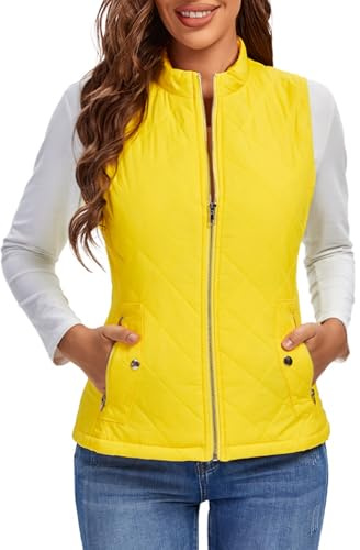 fuinloth Manteaux Sans Manches Femme, Léger Automne Doudoune Hiver Gilet