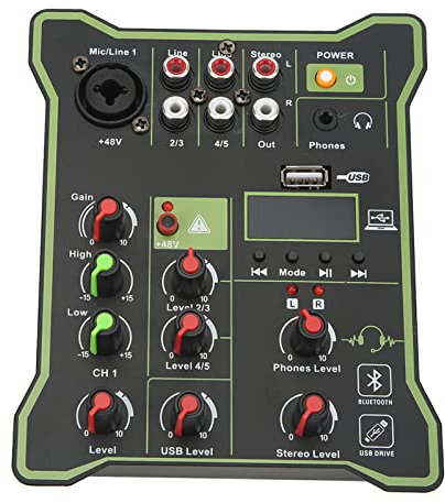 Tragbares Mischpult, Schnelle Reaktion, Gute Stimmleistung, Genaue Berechnung, 5 Kanal Mischpult