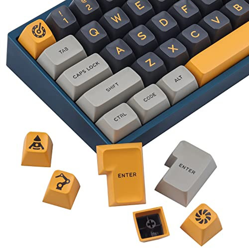 JakeTsai Double Shot Keycaps,172 Keys SA Profile Amber Screen Keycaps Set with 2.75u, 3u, 6.25u and 7u Spacebar for Cherry Mx Switches ISO ANSI Layout Mechanical Keyboard