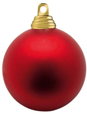 Deco Woerner Rote, Matte Weihnachtskugeln aus schwer entflammbarem Kunststoff, 15 cm Ø - 3 Stück