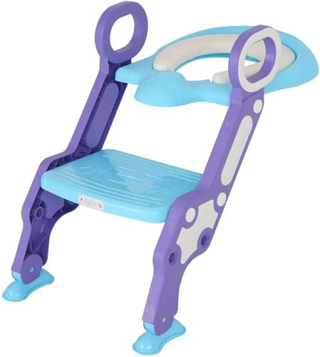 Karan King® Toiletten-Trainings-Set für Kleinkinder, Toilettenleiter, Sitz, flexible Länge, Tritthocker für Jungen und Mädchen, Badezimmerhilfe, Kleinkinder, Trainingssitze, (Blau)
