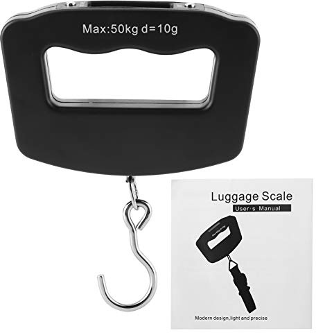 Digital Luggage Scale, Portable Electronic Hanging Scale with LCD Display, 110 lb/50 kg Capacity for Travel
