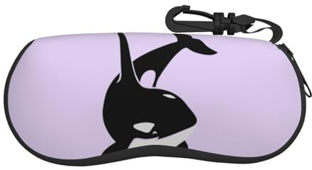 ENVEED Stylisches Brillenetui aus Neopren für Kickboxen, mit Reißverschluss, Unisex, ideale Schutzbox für Brillen, Killerwal Delphin Ozean, Einheitsgröße