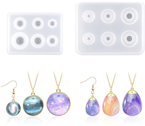 XCSJ Kleine Kugelform Schmuck Silikonformen Eierkugel Silikonharzform | Kugelformen Gießform Kristall-Silikonform Runde Kugel Silikonform Schmuck für Diy Anhänger, Halsketten, Harzhandwerk