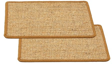 Natürliche Katzenkratzmatte Sisal für Katzen - Braun 2er Set 30 x 40 cm | Rutschfeste Kratzmatte langlebiger Kratzteppich robust für Boden Kratzfläche für Möbelschutz Kratzunterlage