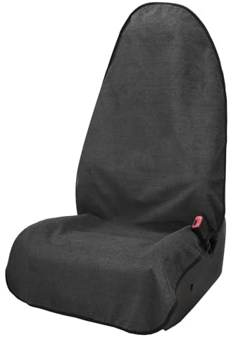 Towel Car Seat Cover waterproof sweat Non-Slip Front Seat Single Grey | Leader Accessories Seat Protector Washable & Absorbent Towelling Fabric, Quick-Fit Design for Post-Gym Workouts