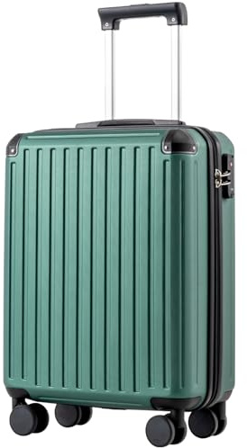 COOLIFE Kabinenkoffer 55X40X20cm für EasyJet Flugzeug Handgepäck Kabinengepäck Hartschlagenkoffer Leichtgewicht mit TSA-Schloss und 4 Zwillingsrollen (Dunkelgrün, 55 x 40 x 20cm)