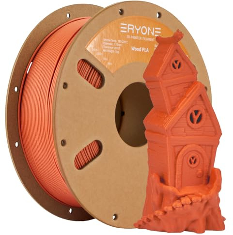 ERYONE Trä PLA filament 1,75 mm, 3D-skrivarfilament PLA 1,75 mm +/-0,03 mm för 3D-skrivare och 3D-pennor, 1 kg (2,2 pund)/spole, keramik