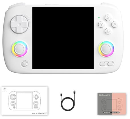 New RG CubeXX Handheld Game Console,Retro Handheld Game Console,4.0 Inch Screen Linux System,Support 2.4G Wireless Gamepad TV Output 5G WIFI Bluetooth 4.2 White