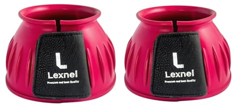 Lexnel Gummi-Pferdeglocken – langlebiger Übergreifschutz & sicherer Klettverschluss (Rosa, groß)