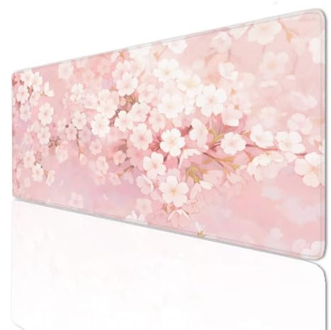 Ljpsse Alfombrilla Ratón XXL Gaming Mouse Pad Mat 120x60x0.4cm Alfombrilla Raton Mejora la Precisión y Velocidad, Grande Alfombrilla Protector Vade Escritorio Alfombrilla Teclado y Raton Blanco 3-937