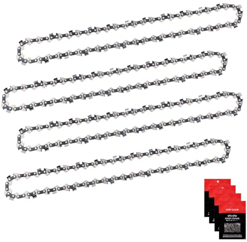 Eyoloty 4 Stück Sägekette 45cm 3/8 LP Teilung 1,3mm 62 Treibglieder Kettensägenkette Kompatibel mit Bosch, B&Q Performance Power, Dolmar, Gardol, Greenworks, Husqvarna, Mac Allister Kettensägen