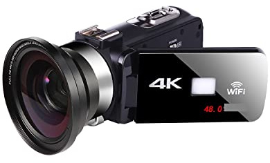 JOJIDE Video Camera, Night Vision 4K Camcorder Digital Professional Video Camera For Live Stream 18X 48MP Photography Vlog Recorder(NO SD Card,With Lens)