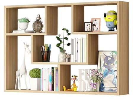 Estantería flotante de madera de 3 niveles for libros, ideal for guardar libros coleccionables, vinos y otras curiosidades, con parte trasera abierta for estudio, dormitorio y sala de estar.(nogal cla